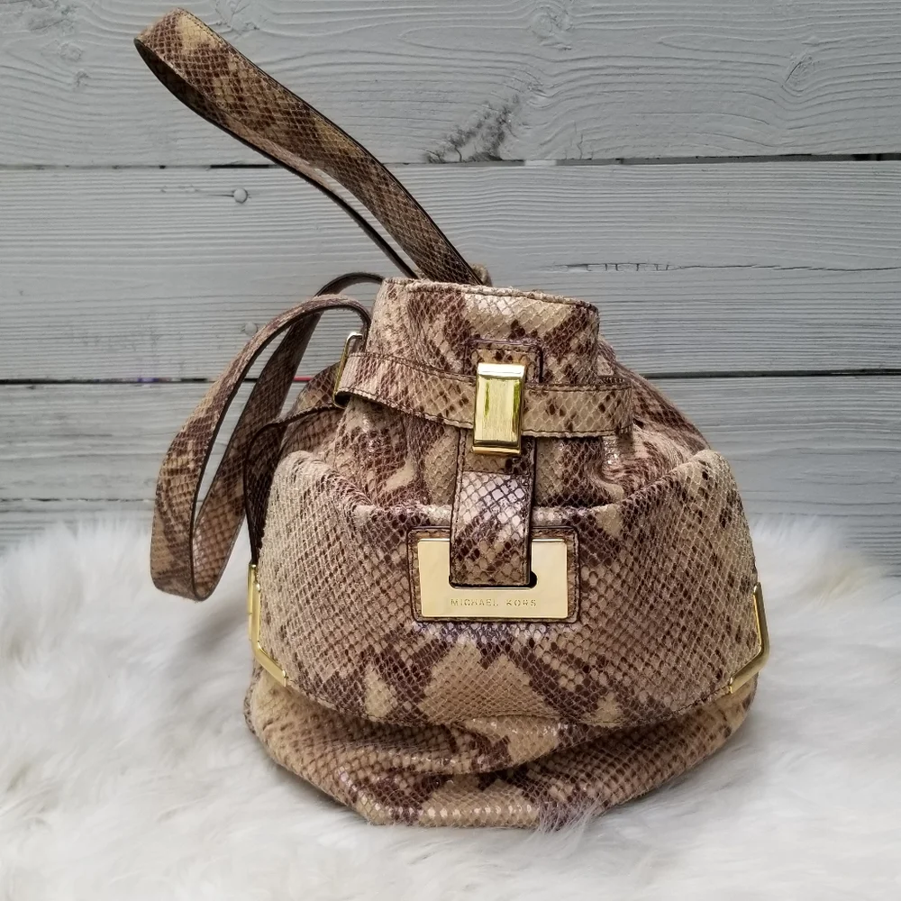 NWT Michael Kors Beverly Large Python Satchel